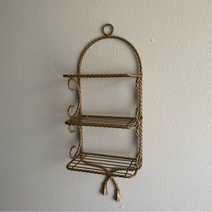 SOLD Antique gold 3 Tiered Wall Shelf